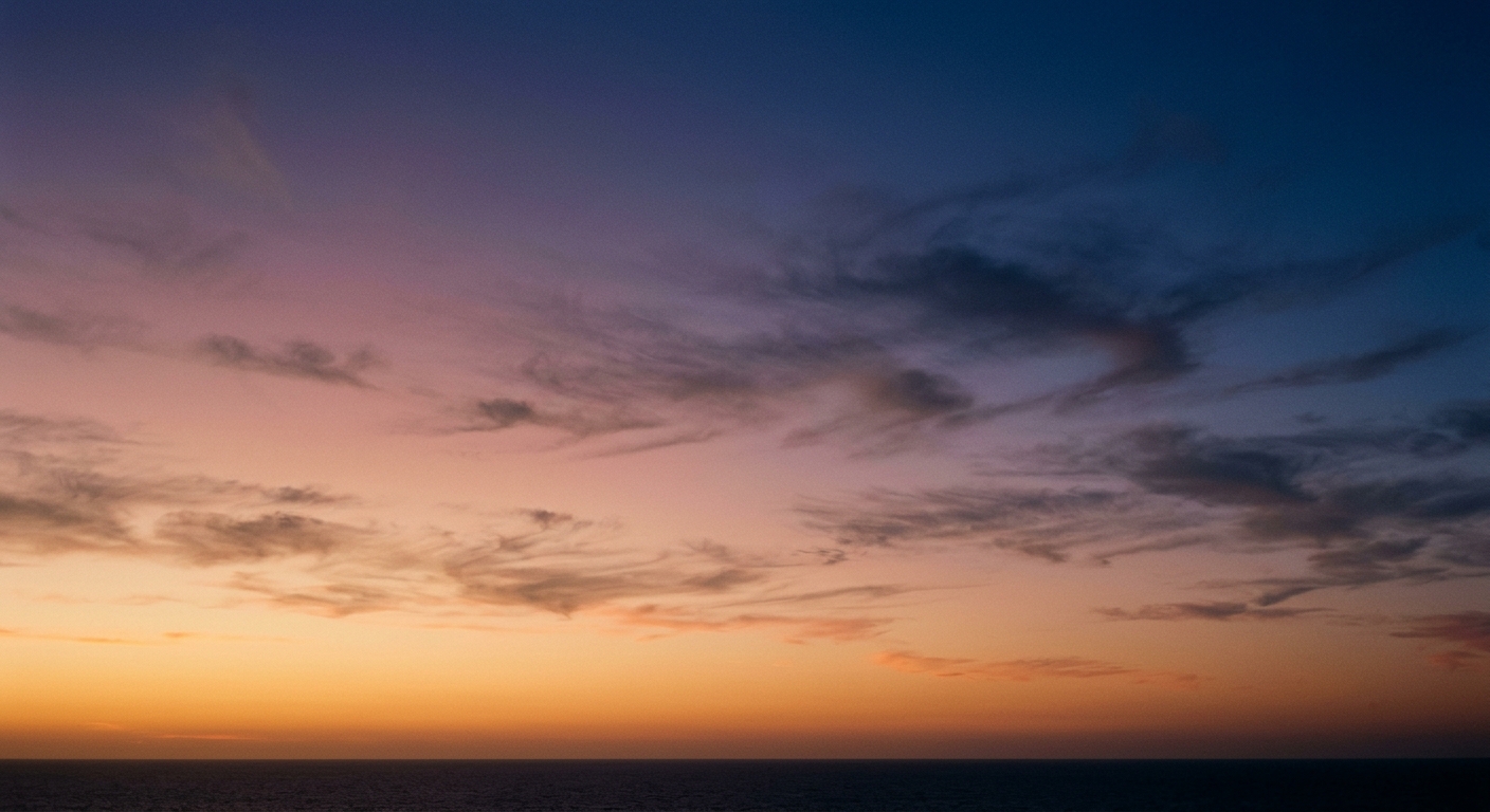 Warm dusk sky