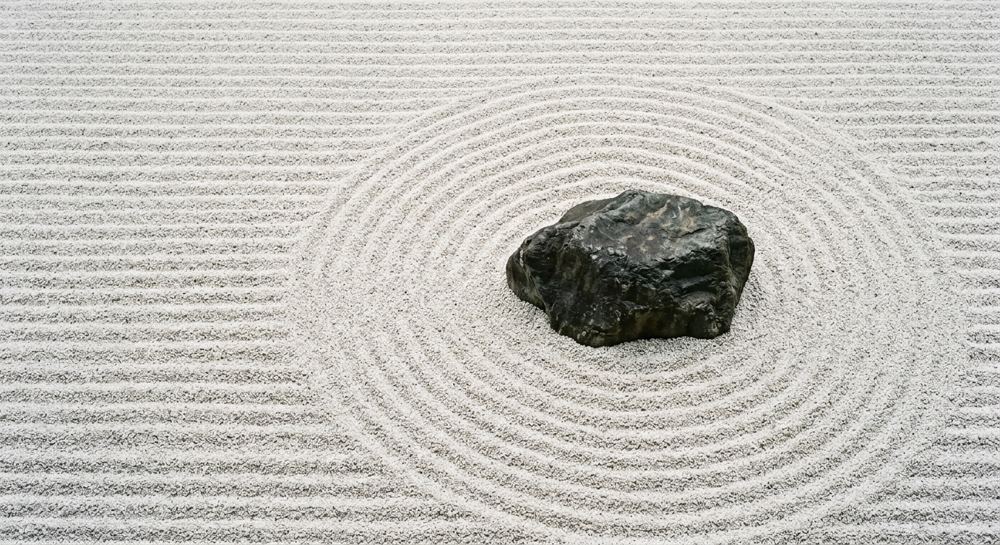 Raked sand garden